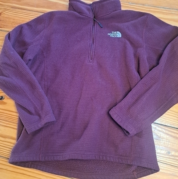 The North Face Men's M 1/4 Zip Pullover Fleece Jacket Burgundy Sweater 11J - Picture 1 of 2